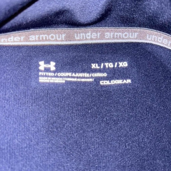 Men’s XL Under Armour Dark Blue ColdGear Top - Picture 2 of 3